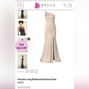 Amsale One Shoulder Dress in Cream